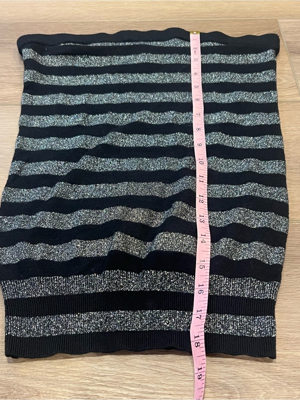 Express Black Tube Top with Silver Sparkle Vintage 2006 Y2K Size Small - Picture 6 of 8